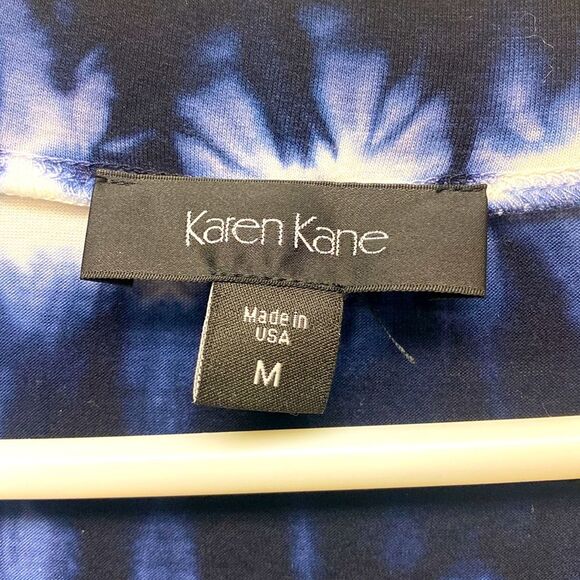 KAREN KANE Blue Tie Dye V-Neck Short Sleeve T-Shirt Dress Size - M - Picture 4 of 8